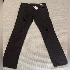 Decibel Men’s Rip and Repair 5 Pocket Straight Jeans 38W 34L